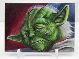YODA 2021 STAR WARS HAND-DRAWN SKETCH CARD #1/1!! - Picture 1 of 2