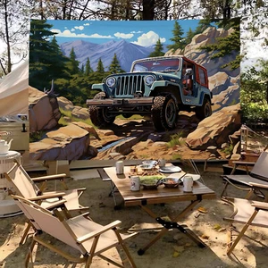 SUV Off-road Vehicles Tapestry Camping Flags Prints Outdoor Decoration Banner 2 - Picture 1 of 2
