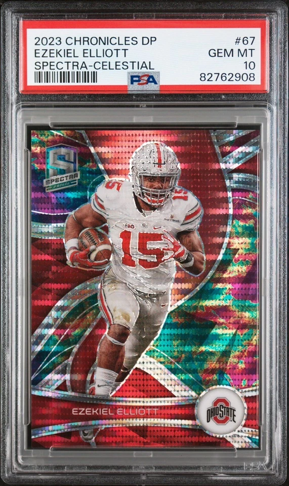 2023 Chronicles DP Ezekiel Elliott Spectra Celestial 33/99 PSA 10 - Image 1 of 3