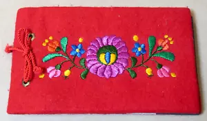 VINTAGE HUNGARIAN MATYÓ HAND EMBROIDERED WOOL FELT FLORAL PHOTO ALBUM UNUSED - Bild 1 von 6
