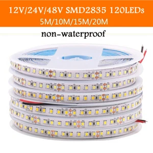 5M 10M 20M 30M 60M SMD 2835 LED Strip light 12V 24V 120leds/m non waterproof - Picture 1 of 8