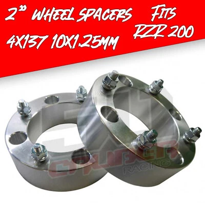 Pair of 2" 4x137 Wheel Spacers M10 x 1.25 mm Lug for Polaris RZR 200 Rear Wheels - Image 1 of 3