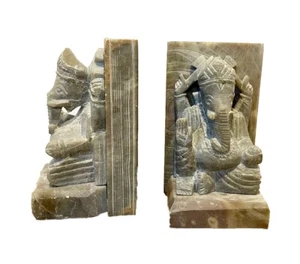 Ende 20. Jahrhundert Sandsteinguss Hindu Gott schmutzige Buchstützen - Bild 1 von 4