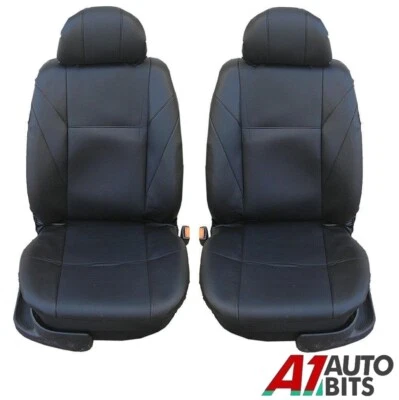 Front Black Seat Covers Leatherette For Nissan Pathfinder X-Trail Navara Pickup - Image 1 of 4