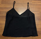 Chaps Ralph Lauren Sheer Camisole Tank Top Blouse Cropped Chiffon Navy Size Mp