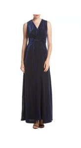 Vestido largo metálico metálico para mujer Calvin Klein talla 12 - Imagen 1 de 7