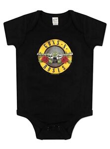 Guns N Roses Infant Romper Bullet Logo Bodysuit, Black, 18 Months