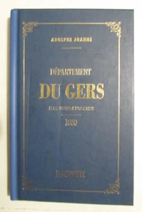 DÉPARTEMENT du GERS ADOLPHE JOANNE REPRINT HATCHETTE from 1880 ENGRAVINGS MAP - Picture 1 of 4