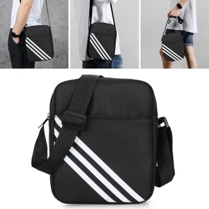 Unisex Black Messenger Bag Waterproof Crossbody Shoulder Travel Work Gifts - Picture 1 of 9