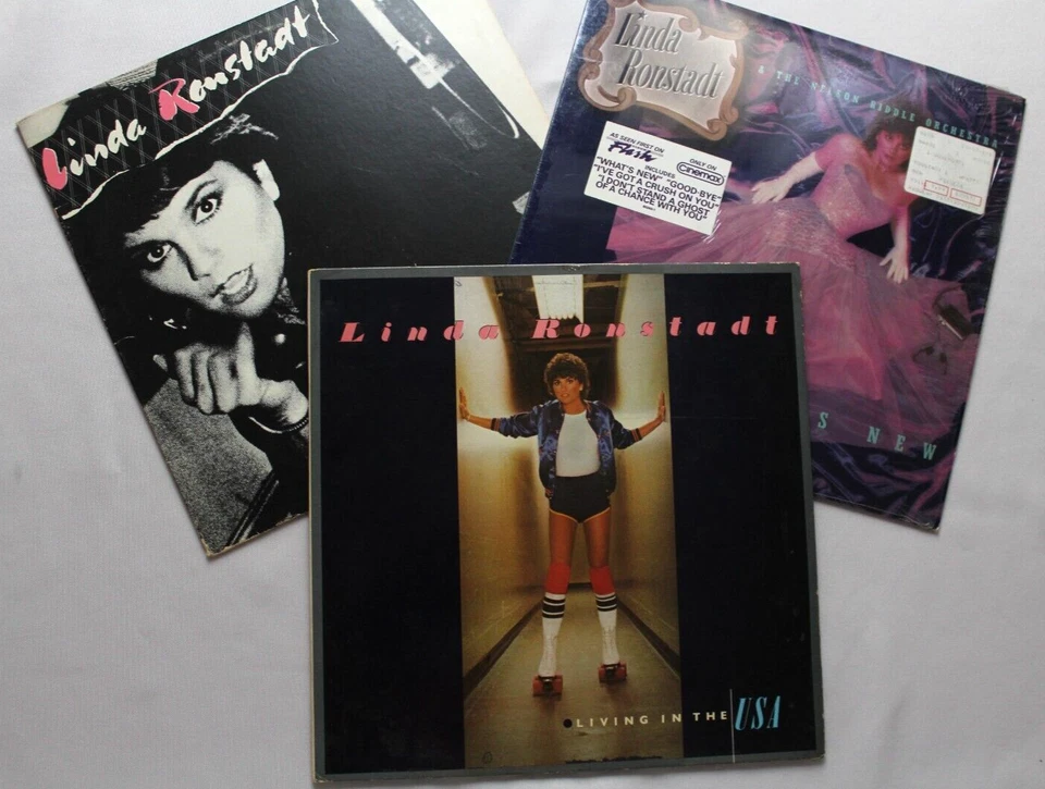LINDA RONSTADT LOT OF 3 LP 12" - LIVING IN THE USA + WHAT'S NEW + MAD LOVE - Image 1 of 1