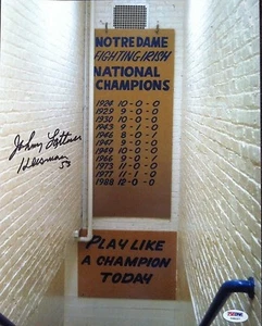 AUTOGRAPHED JOHNNY LATTNER 11X14  PHOTO NOTRE DAME FIGHTING IRISH STAIRWAY - Picture 1 of 3