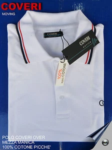 OFFERTA POLO CALIBRATA COVERI MEZZA MANICA COTONE PIQUET BIANCA 4XL 5XL 6XL - Imagen 1 de 2