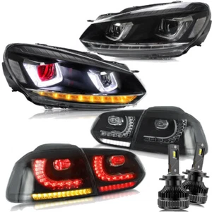 Demon-Scheinwerfer +Getönte Rücklichter +LED-Lampen für 2008–2013 VW Golf VI MK6 - Bild 1 von 24