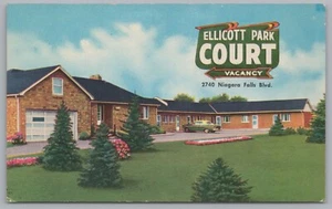 Ellicott Park Court, Niagara Falls Boulevard, NY Vintage Post Card. - Picture 1 of 2