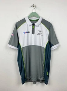Bentley Motorsport Mobil 1 Racing Team Polo Shirt Sz M Men White/Grey - Picture 1 of 10