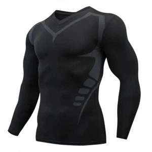 Men's Running Sport T-Shirt Fitness Quick Dry Compression Tight Training Shirts - Picture 1 of 31