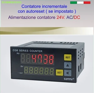 Contapezzi Programmabile ,CONTA PEZZI, contatore . Contaimpulsi 24 V. AC/DC CG8 - Foto 1 di 5