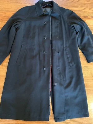 Gabardina de hombre Sanyo forro extraíble botones ocultos negra • talla 44 Foto 1 de 4