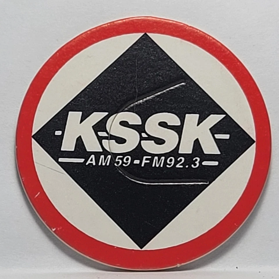 Vintage Pog * KSSK Radio AM 59 - FM 92.3 * Red / Black * Bin198 - Image 1 of 1