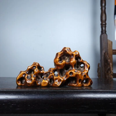 Old Tibetan Boxwood Handle the Taihu Lake 石笔架 — 第 1/4 张图片