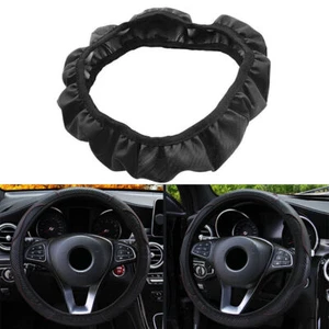 15 "Mikrofaser Leder Lenkradbezug Dekorationsschale für Auto SUV Schwarz - Picture 1 of 3
