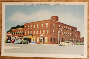 Postal Hotel Saylor Harlan Iowa IA PC 1940 LL Cocinero Sin Usar - Imagen 1 de 1