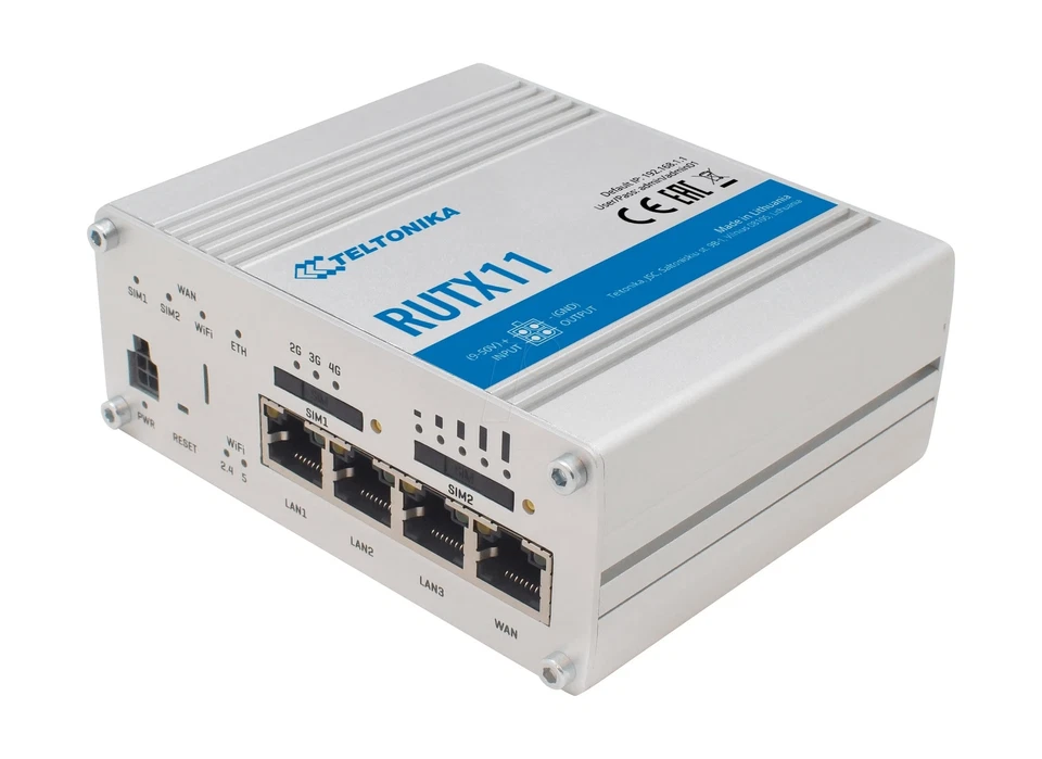 Teltonika RUTX11 Dual-SIM, 4 x Gigabit Ethernet Ports, Dual-Band AC WiFi, Blu... - Image 1 of 4