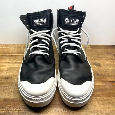 Palladium Pallakix Mid SK Black White Leather Shoes Size Men’s US 10 76422-001-M - image 1 of 4