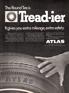VINTAGE 1969 Atlas Automotive Car Tires Print Ad - Picture 1 of 1