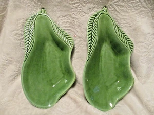 Collectible~California USA Pottery~Green Pear Shaped Dishes~2 qty.~#252~ - Picture 1 of 10