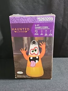 Gemmy Halloween 5 ft Big Crazy Eye & Mouth Candy Corn Airblown Inflatable NIB - Picture 1 of 4