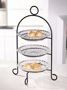 Metalletagere Glasteller 3 stöckig Gebäckständer Kuchenständer Tortenständer - Bild 1 von 5