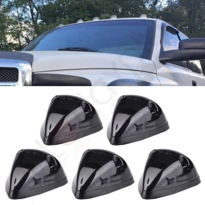 5X SMOKE 264141BK CAB CLEARANCE LIGHT COVERS W/BASE HOUSING FOR 94-98 DODGE RAM Foto 1 de 4