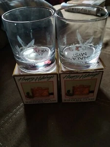 2 vasos Canadian Mist 1994 Wildlife Rocks gansos canadienses grabados nuevo stock antiguo - Imagen 1 de 4