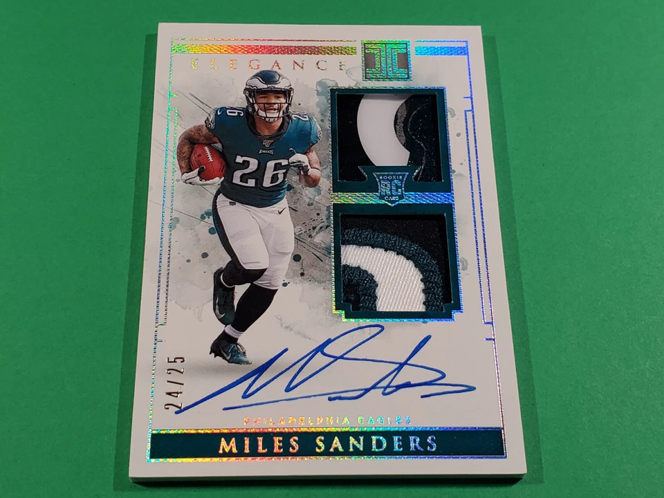 2019 IMPECCABLE MILES SANDERS ROOKIE AUTO PATCH HELMET LOGO SIGNATURE SP #24/25 - Image 1 of 4