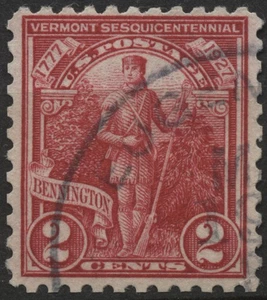 USA 1927 Sc#643 2c carmine rose, Vermont Sesquicentenial, used - Picture 1 of 1
