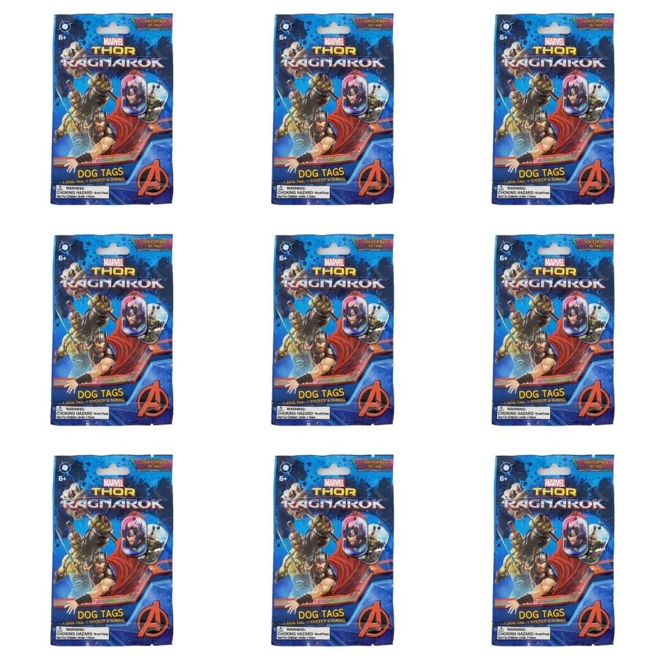 Etiquetas para perros Marvel Thor Ragnarok - Lote de 9 bolsas ciegas selladas (Bin33) Foto 1 de 1