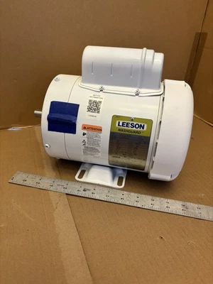Leeson 3/4HP Washdown Motor 1-Phase 115/208-220V - White 112528.00 - Image 1 of 4