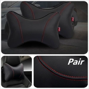 Par de Almohadas Negras para Coche SUV Asiento Respaldo Calmante Cuello Reposacabezas Cómodo - Imagen 1 de 8