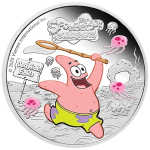 2025 Tuvalu Patrick Star SpongeBob SquarePants Nickelodeon 1oz 9999 Silver Coin - Picture 1 of 4