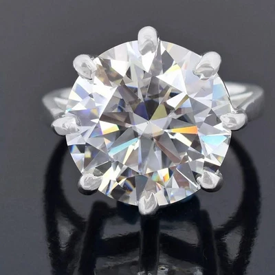 Anillo de cóctel solitario de diamantes blancos certificado 11,40 quilates RARO - ¡Gran brillo! Foto 1 de 4