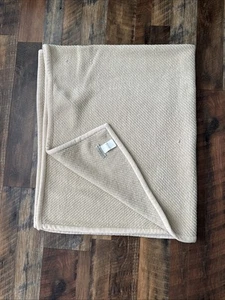 Pottery Barn Warm Throw Blanket Tan Chenille 50 x 60" - Picture 1 of 9