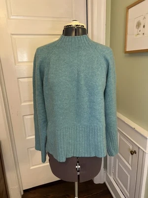 Suéter Loft 100% Cashmere Turquesa Mockneck Cropped Manga Longa XXL - Imagem 1 de 4