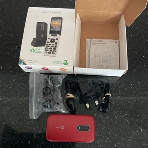 Boxed Doro 6620 Red White Big Button Mobile Phone. - Afbeelding 1 van 13