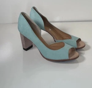 Masiero Suede Platform D'orsay, Mint Green/Tan, Sz: 11, 81-02 - Picture 1 of 12