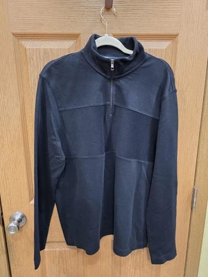 Ted Baker 1/4 Zip Sweater Mens XL Black Mock Neck Pullover Regular Fit - Image 1 of 4