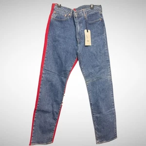 Levis 541 Jeans Mens 36X34 Color Block Print out Brand New Athletic Taper Red - Picture 1 of 11
