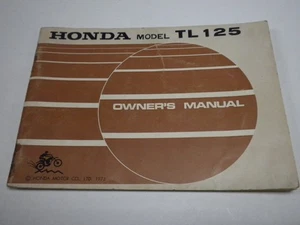 Original 1973 Honda TL125 Owner's Manual - Picture 1 of 3