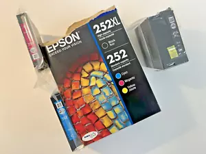 3 Epson Tintenpatronen, VERSIEGELT mit offener Box, 252XL Schwarz, 252 Cyan & Magenta - Bild 1 von 11