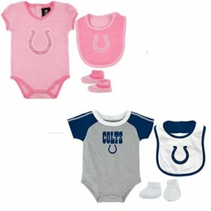 Indianapolis Colts 3pc Creeper Bib Booties Set Boys Or Girls Pink Infant Baby - Picture 1 of 3
